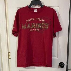 Anvil Red Marines Short Sleeve Tee. Size L